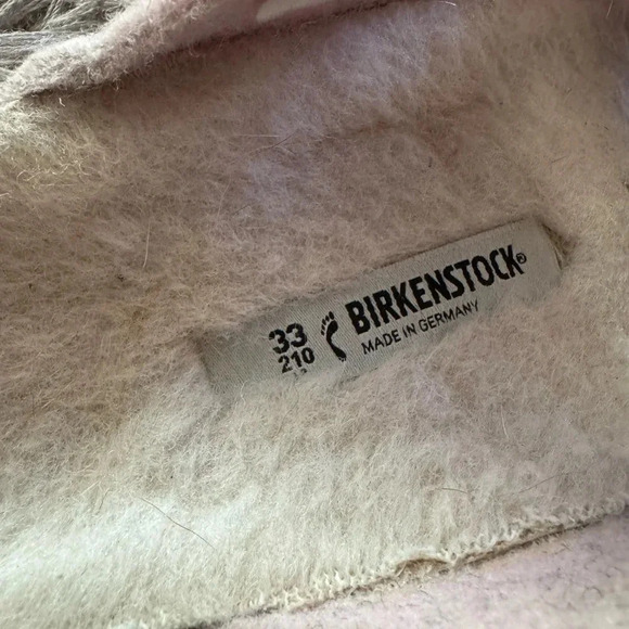 Birkenstock ARIZONA Double WOOL SLIDE Sandal Blush Pink Size 33 - Picture 2 of 4